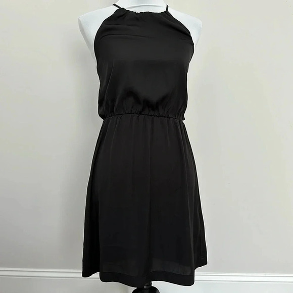 H&M Black Satin Dress Sz 4 - Picture 1 of 5